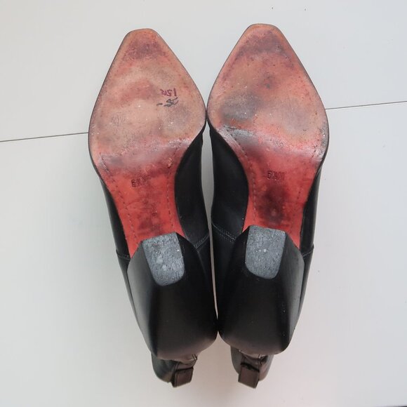 Donald J Pliner Black Leather Studded Western Ankle Boots Women’s - Picture 6 of 16